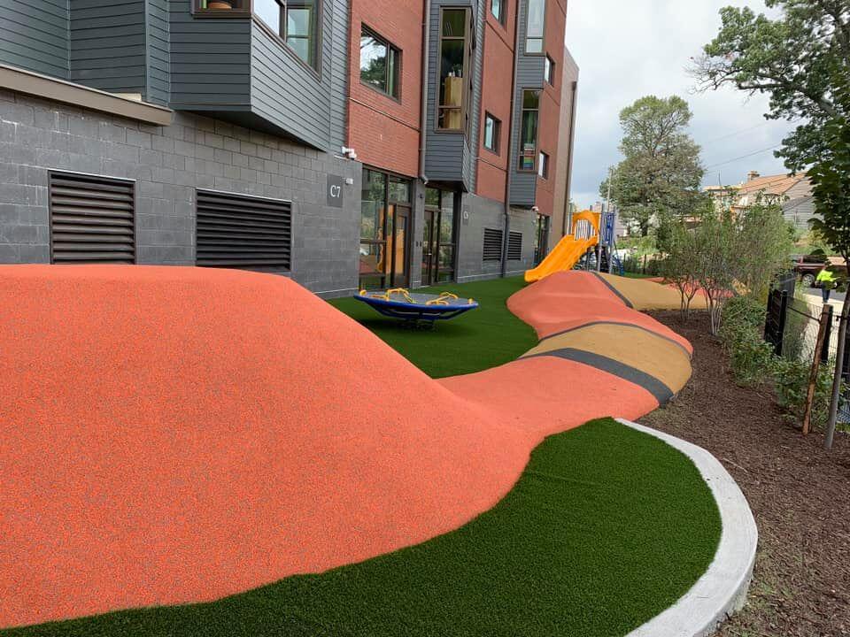 Commercial artificial grass playground