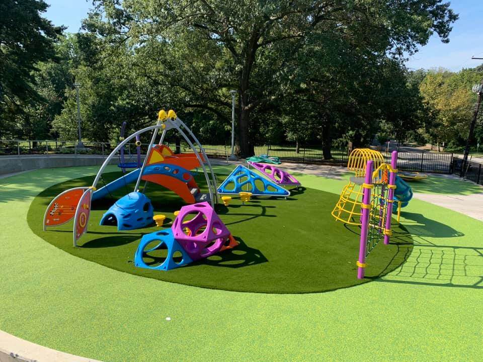 Artificial grass playground installed by SYNLawn