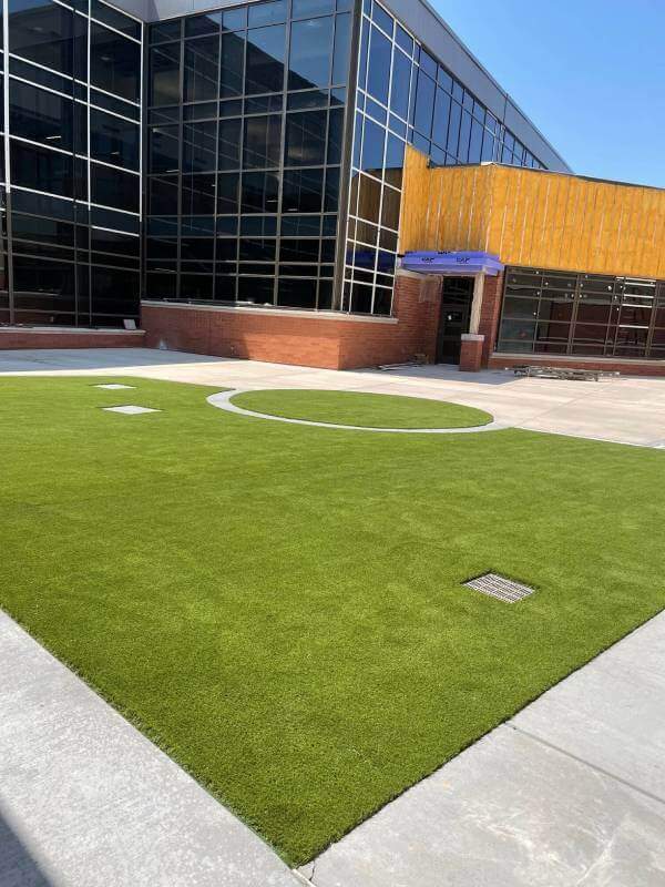 Synlawn artificial playground turf project under construction