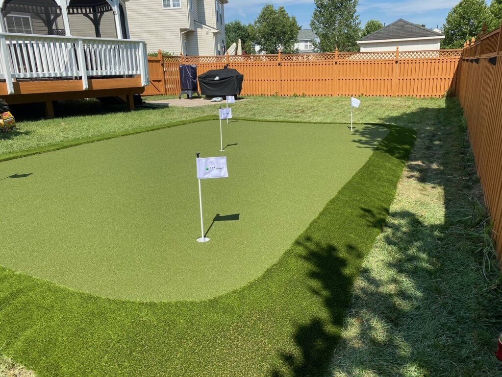 Residential golf greens installed by SYNLawn