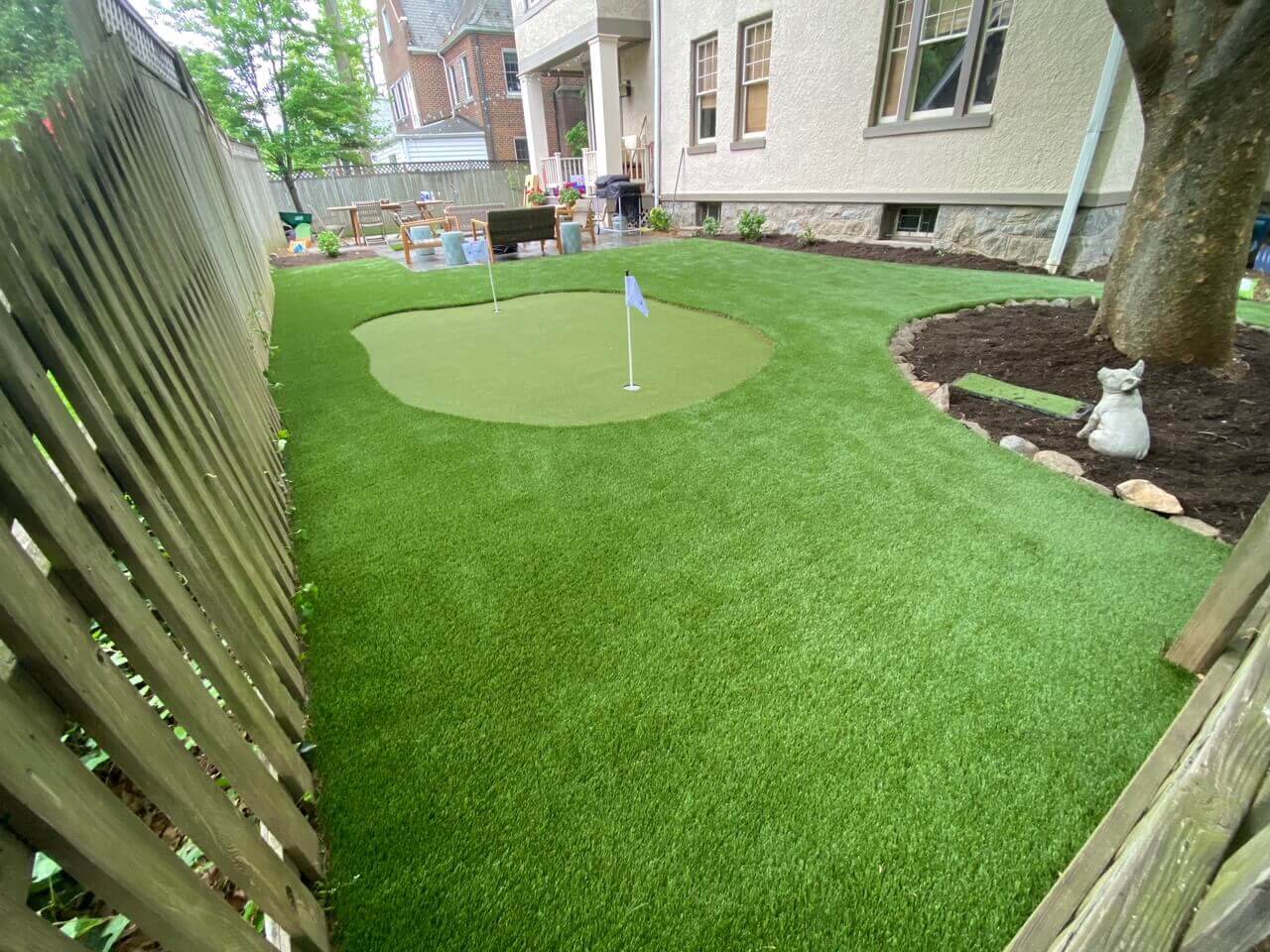 backyard putting green with SYNLawn Artificial Grass