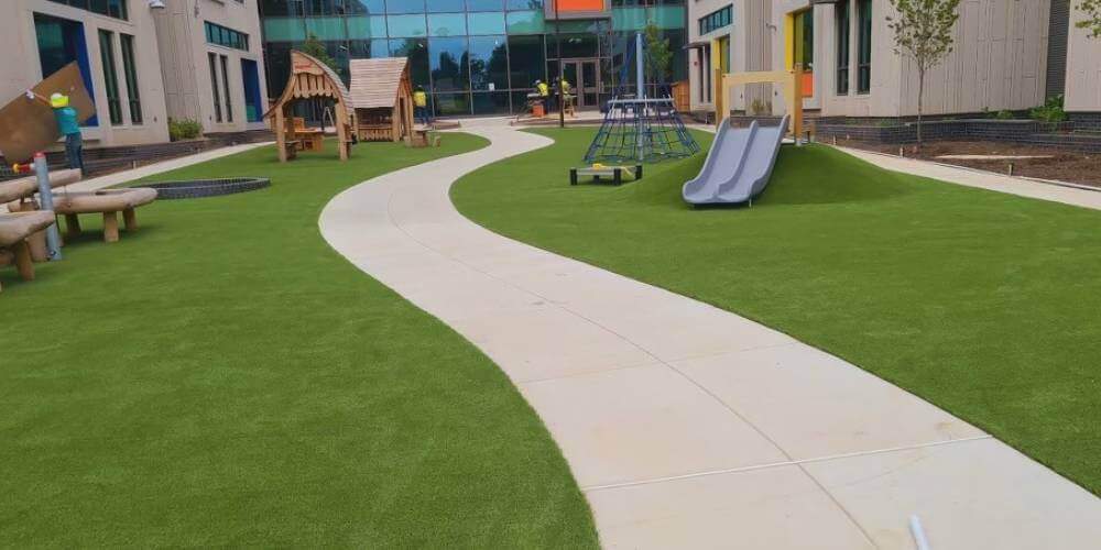 Finished project using artificial playground turf