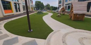 artificial playground turf project by SYNLawn