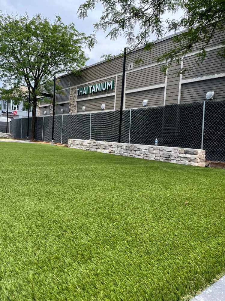 Commercial artificial grass lawn installed by SYNLawn