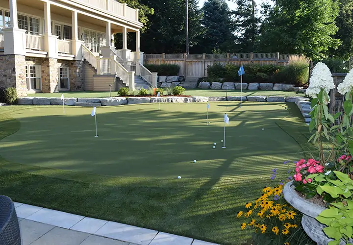 Backyard artificial grass lawn from SYNLawn