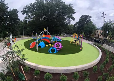 Commercial artificial grass playground installed by SYNLawn