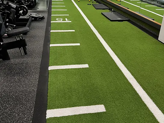 Indoor athletic turf installed by SYNLawn