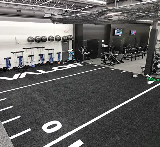 Indoor artificial grass installed for gym by SYNLawn