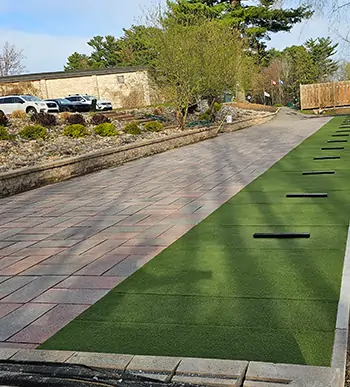 Artificial grass tee line installed by SYNLawn