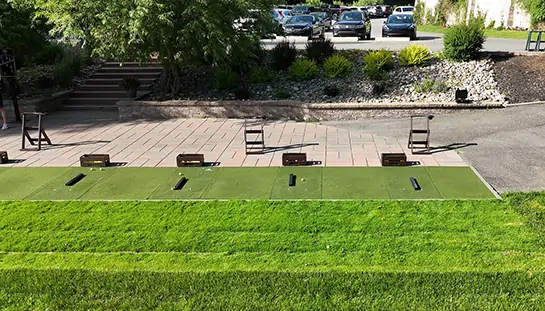 Artificial grass driving range installed by SYNLawn