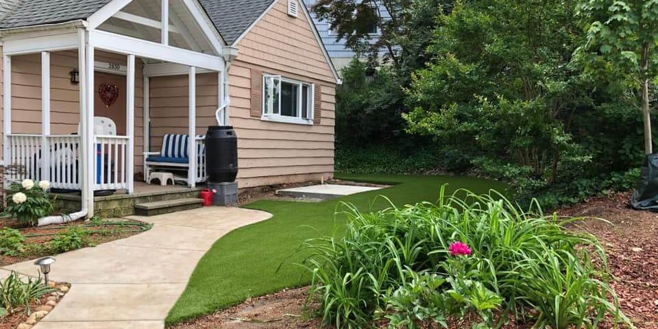 residential artificial grass lawn