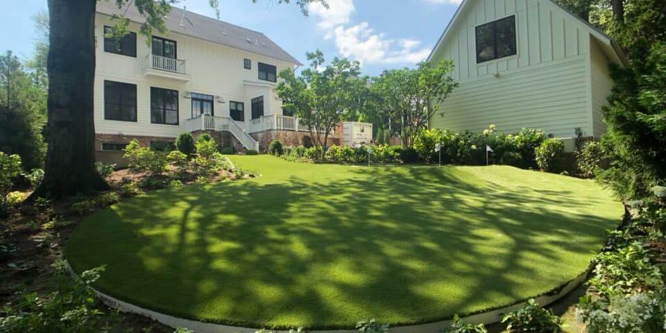 residential artificial grass lawn