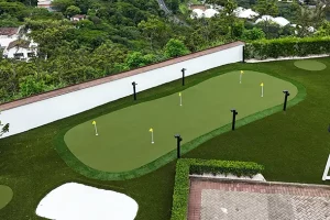 Artificial grass golf green installation from SYNLawn